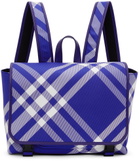 Burberry Kids Blue Check Messenger Backpack