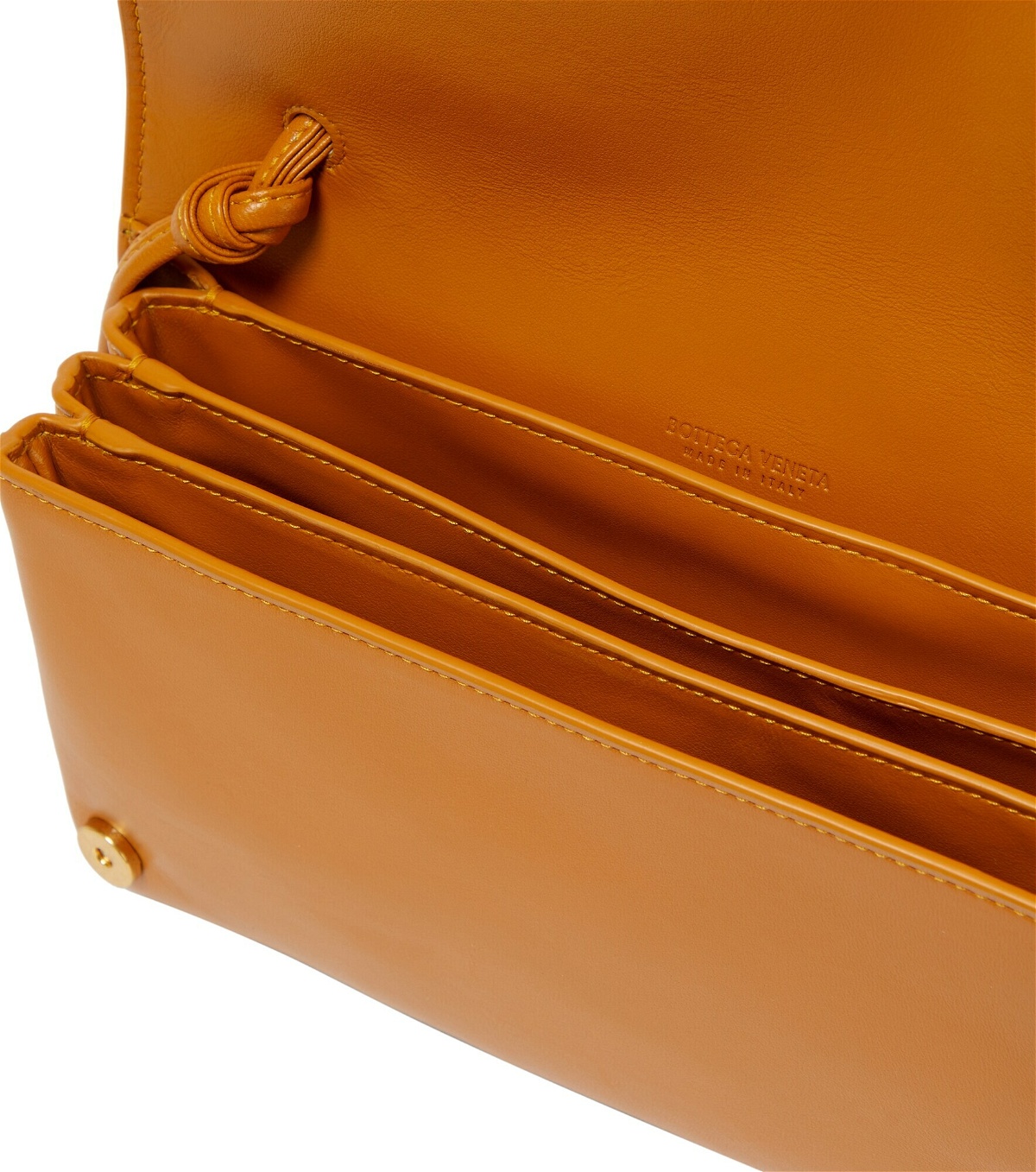 Bottega Veneta Trio Pouch Intrecciato Leather Shoulder Bag Black-Gold