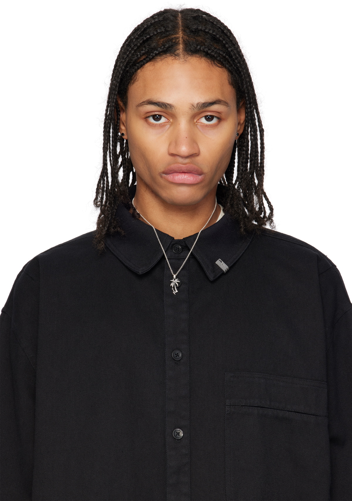 Stolen Girlfriends Club Silver Micro Onyx Stud Earrings