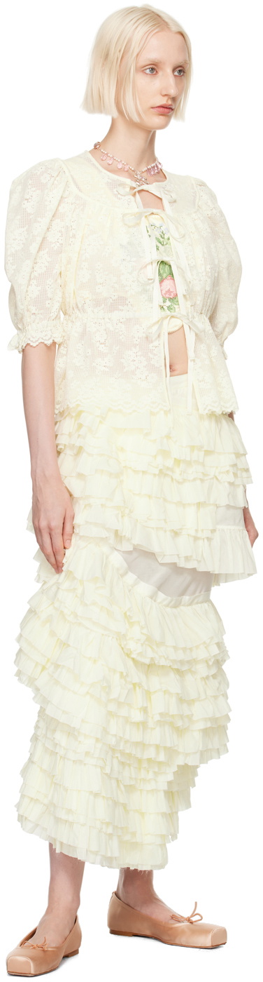Yuhan Wang Off-White Floral Lace Blouse