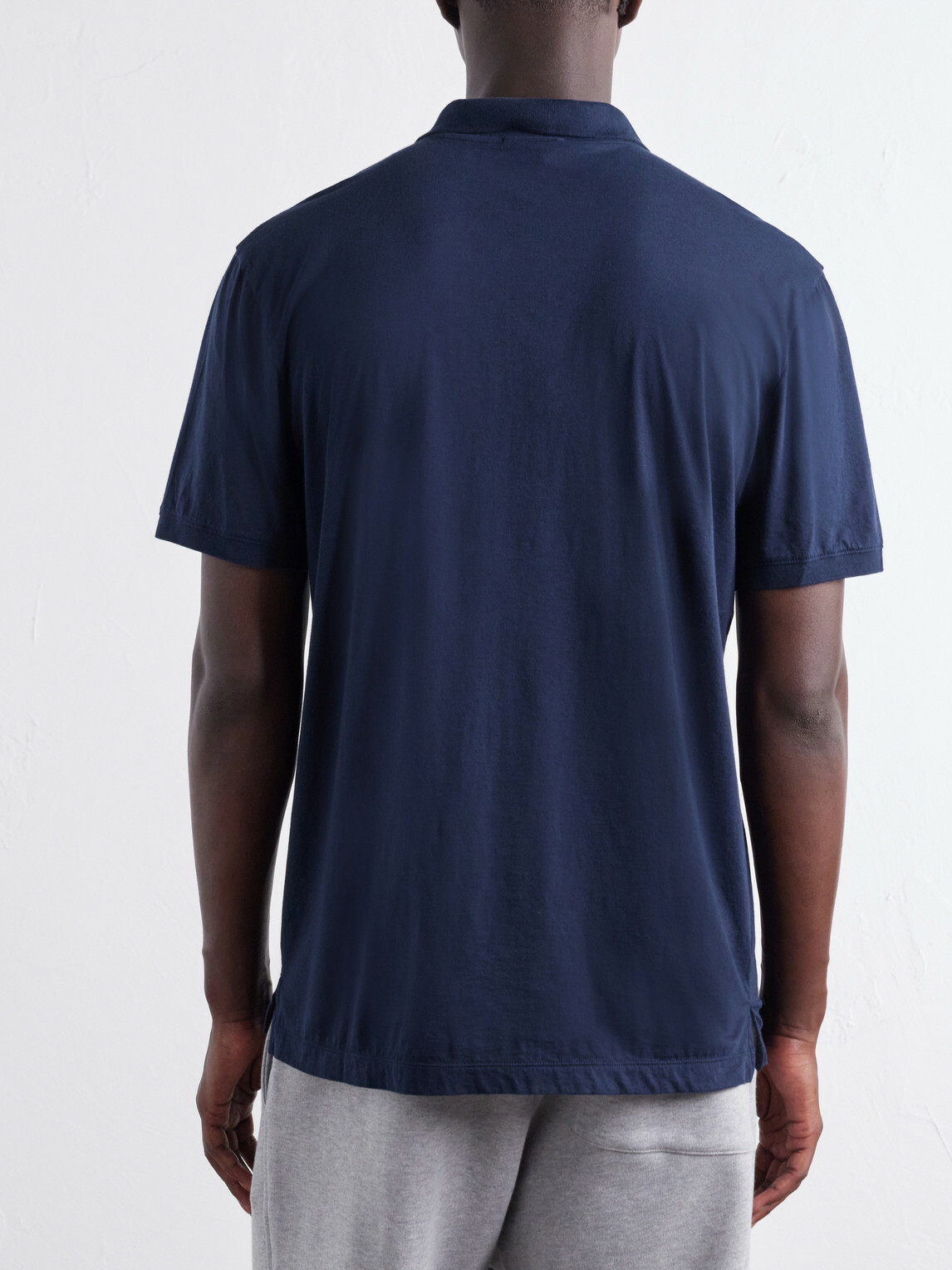 James Perse - Cotton-Jersey Polo Shirt - Blue