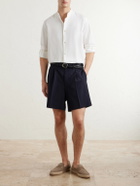 Eleventy - Nehru Lyocell, Linen and Cotton-Blend Shirt - White