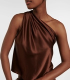 The Sei Draped one-shoulder silk satin top