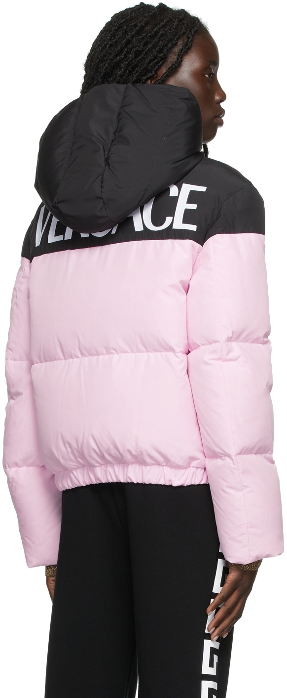 Versace, Jackets & Coats, Gianni Versace Womens Bomber Jacket Hooded  Monogram Letters Sz 36 Pink Dm
