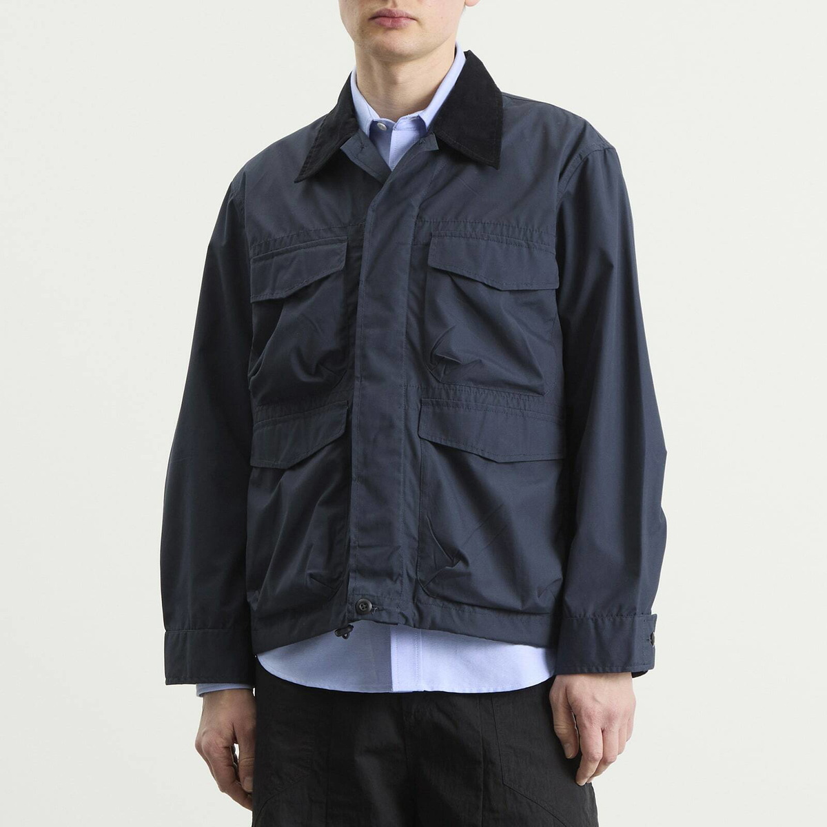 Universal Works Men's Recycled Poly Parachute Field Jacket in Navy