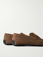 Tod's - City Gommino Logo-Debossed Suede Driving Shoes - Brown