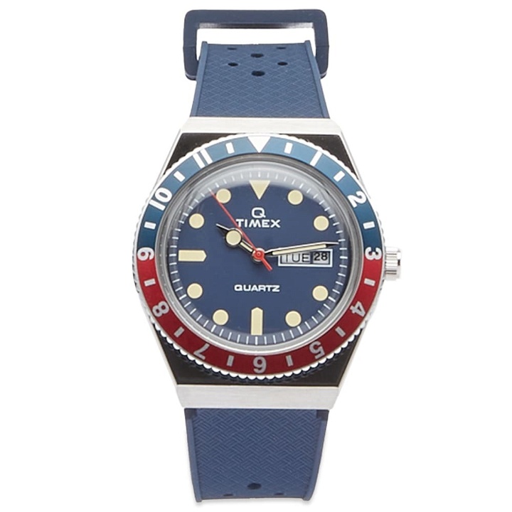 Photo: Timex Q Diver Watch in Blue/Red