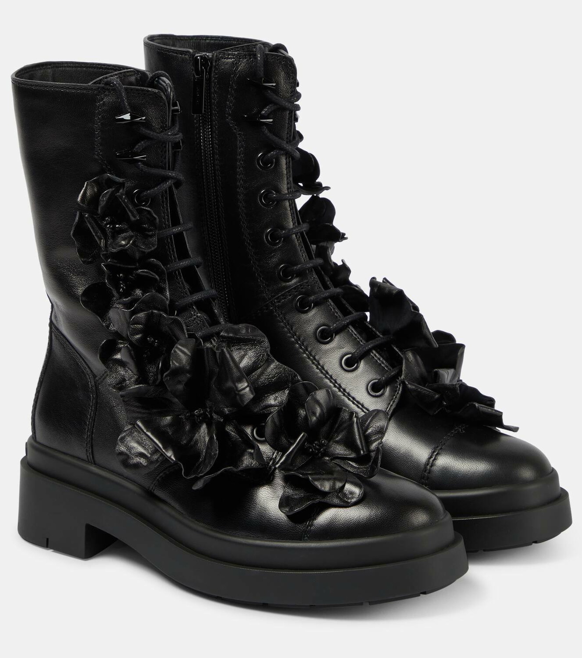 Jimmy Choo Nari Flowers leather combat boots Jimmy Choo