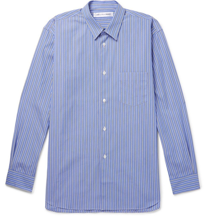 Photo: Comme des Garçons SHIRT - Striped Cotton-Poplin Shirt - Men - Blue
