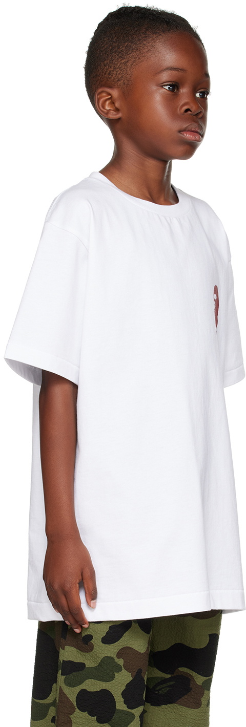 BAPE Kids White Printed T-Shirt A Bathing Ape