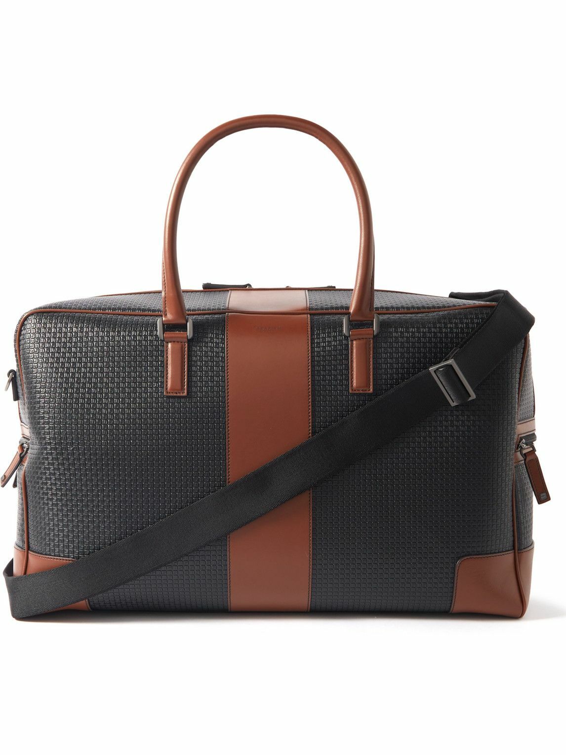 Serapian - Stepan Leather-Trimmed Monogrammed Coated-Canvas Duffle Bag