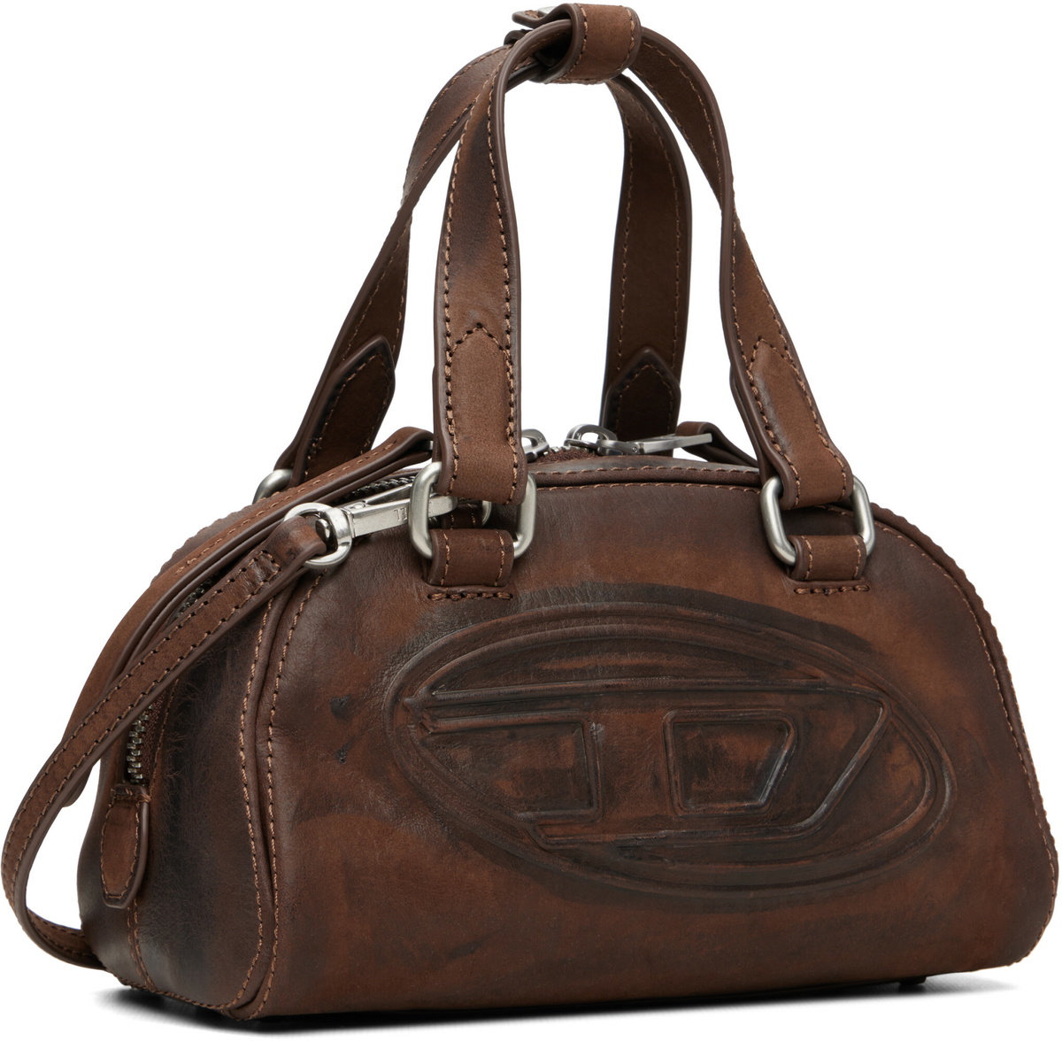 Diesel Brown 1DR Dome Soft Crossbody Bag