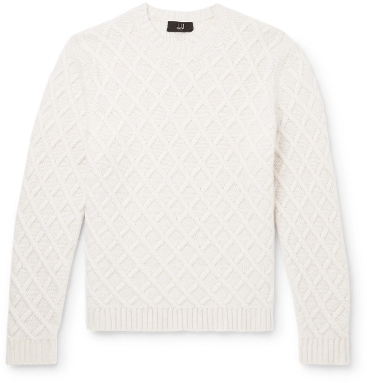 Photo: Dunhill - Cable-Knit Cashmere Sweater - Neutrals