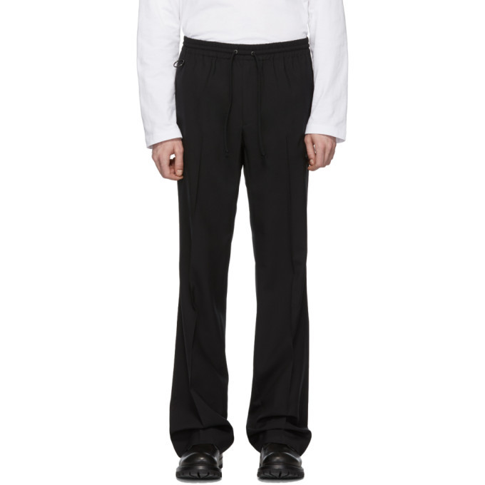 Black Drawstring Biker Trousers