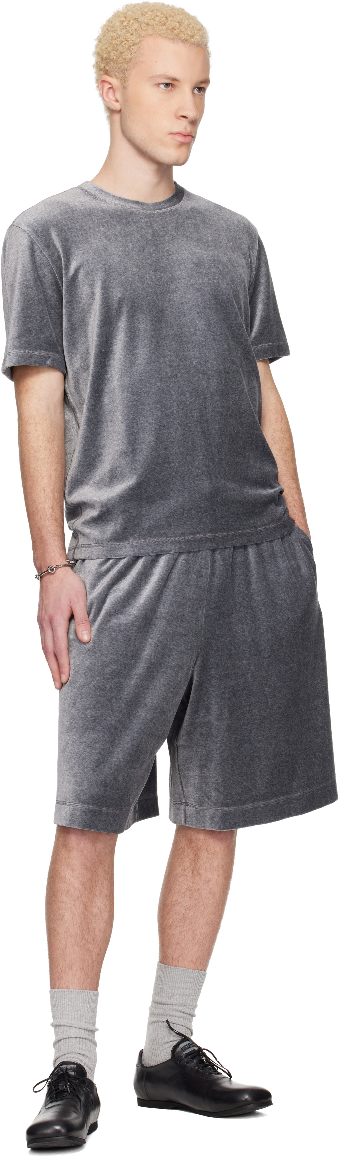Lanvin Gray Velvet T-shirt