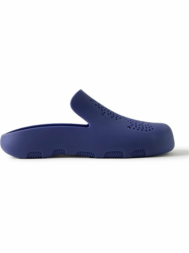 Photo: Burberry - Embellished Perforated Rubber Clogs - Blue