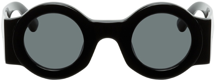 Photo: Dries Van Noten Black Linda Farrow Edition Round Sunglasses