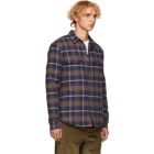 John Elliott Navy Check Quilted Lining Shirt