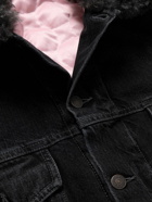 Acne Studios - Faux Fur-Trimmed Padded Denim Jacket - Black