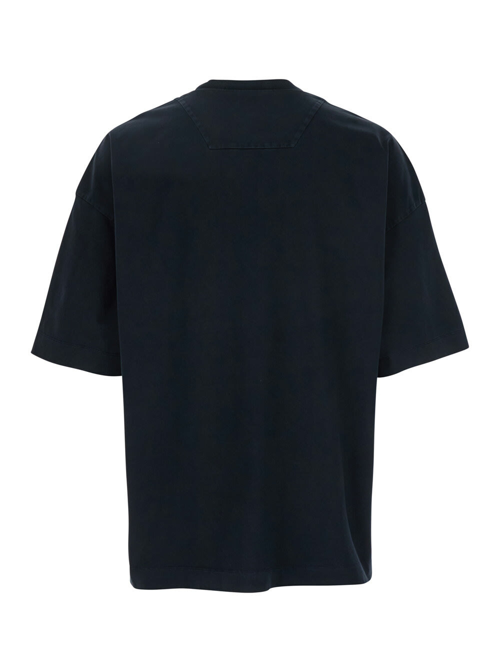 Juun.J Blue T-shirt With Logo Embroidered On The Front And Print On The Back In Cotton Man