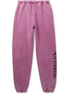 Aries - No Problemo Tapered Acid-Washed Cotton-Jersey Sweatpants - Pink