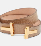Tom Ford - Double T croc-effect leather belt