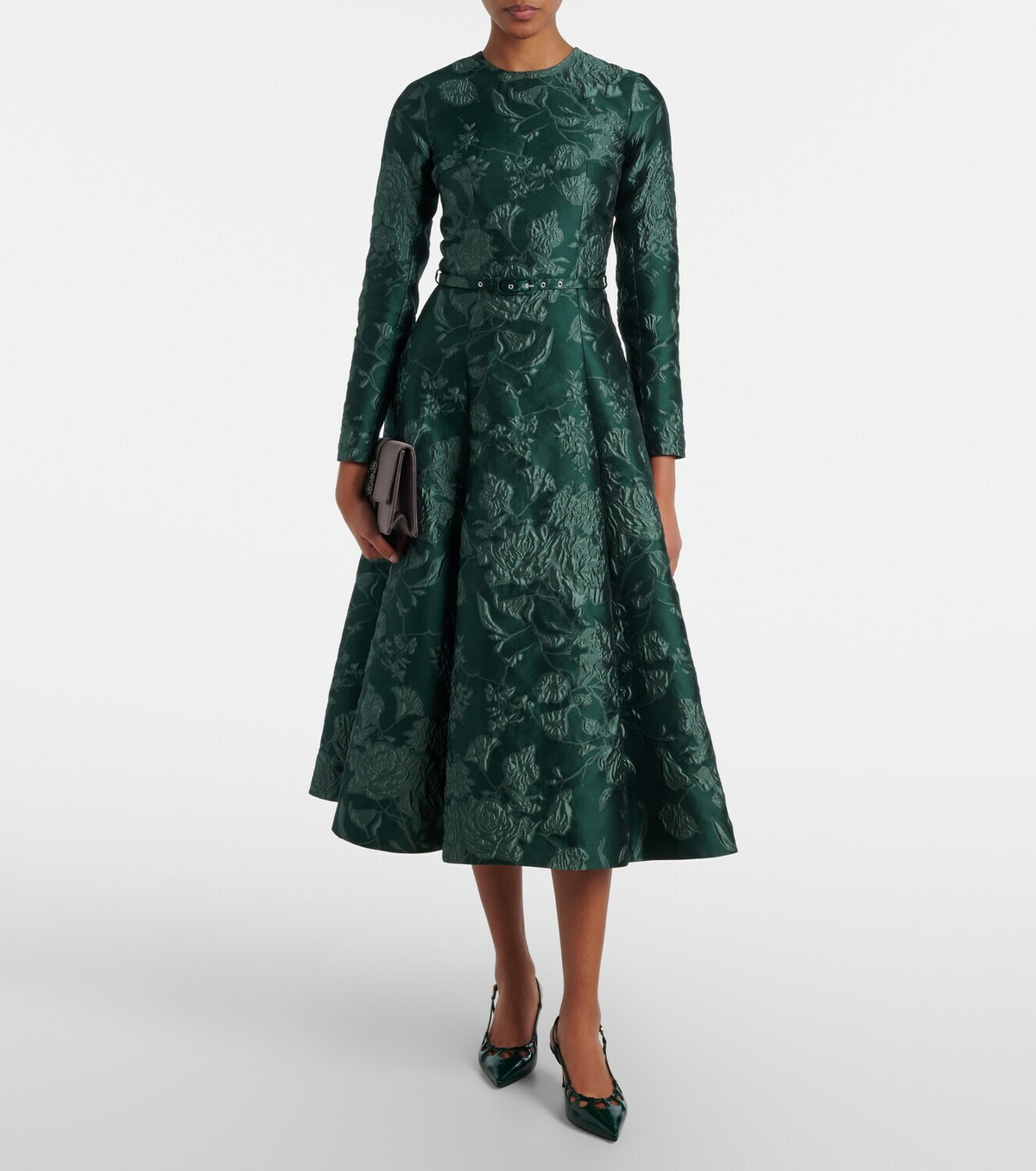 Emilia Wickstead Capucine floral cloqué midi dress