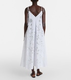 Juliet Dunn Embroidered scalloped cotton midi dress