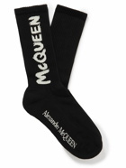 Alexander McQueen - Intarsia Cotton-Blend Socks - Black