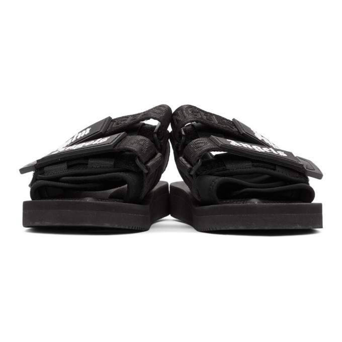 Palm Angels Black Suicoke Edition Nylon Slides Palm Angels