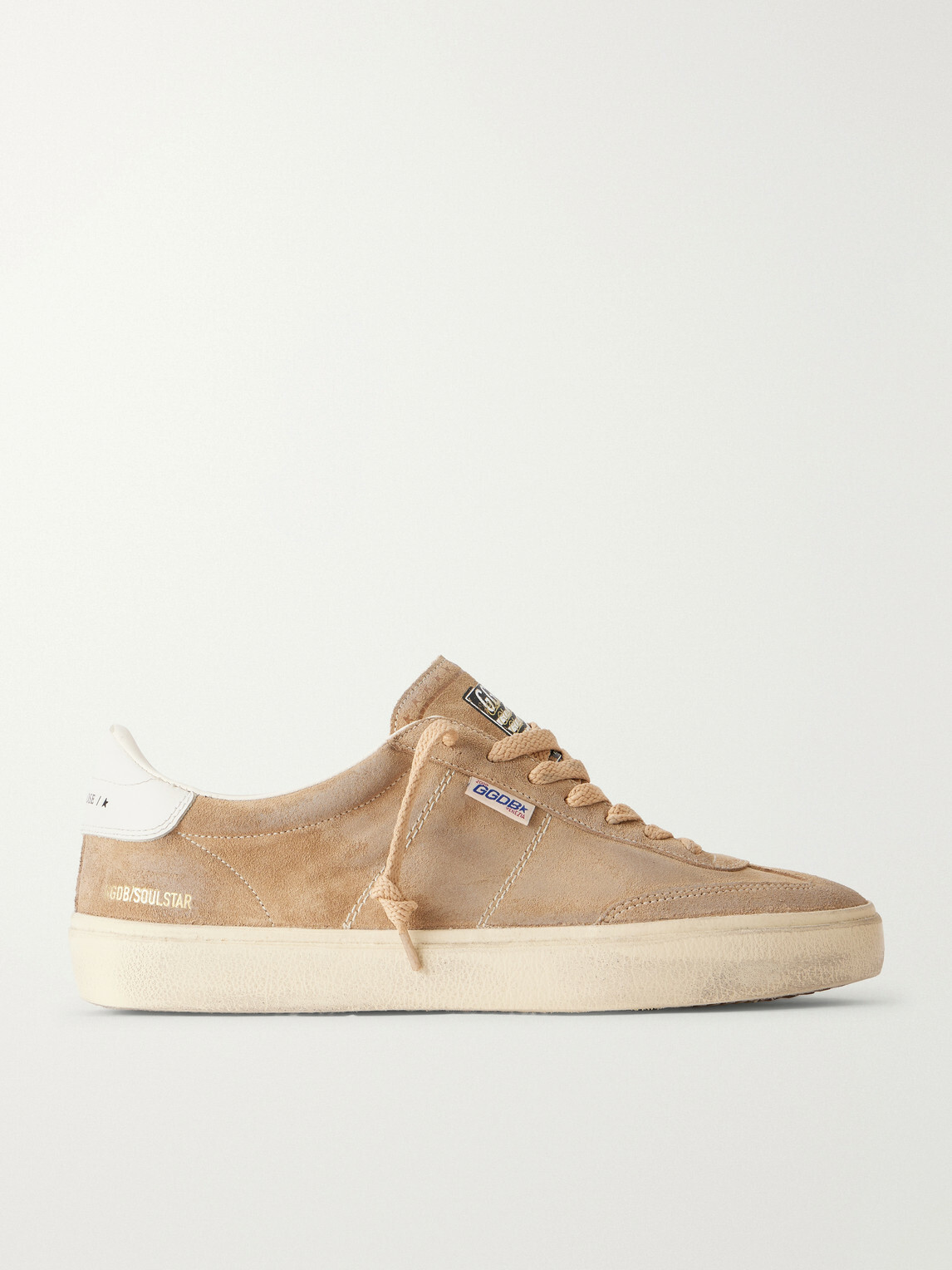 Golden Goose - Super-Star Distressed Leather-Trimmed Suede Sneakers - Brown