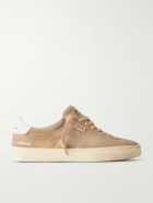 Golden Goose - Super-Star Distressed Leather-Trimmed Suede Sneakers - Brown