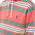 Polo Ralph Lauren Men's Garment Washed Stripe Hoody in Starbosrd Red Multi