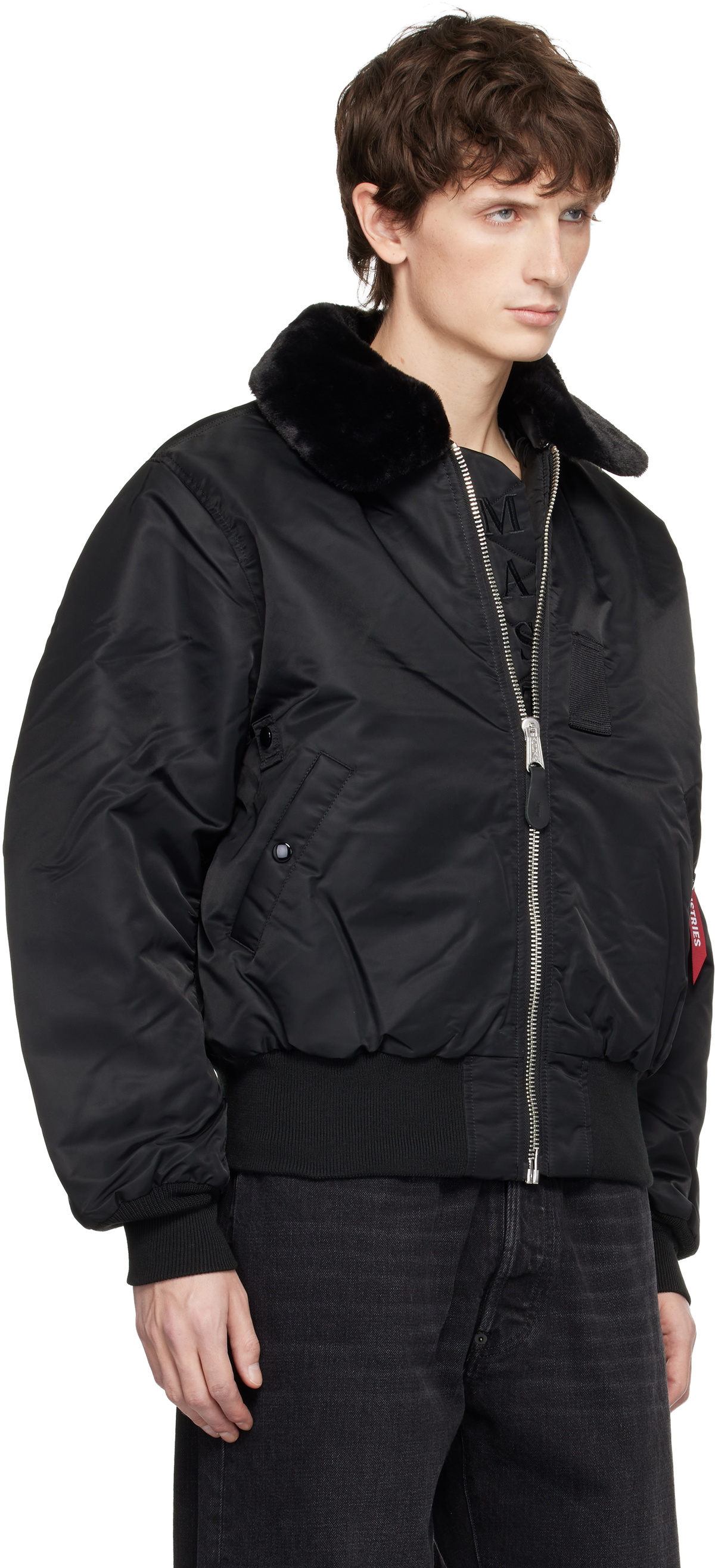 MASTERMIND WORLD Black Alpha Industries Edition B-15 Flight Reversible Bomber Jacket
