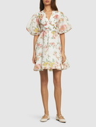 ZIMMERMANN - Pleated Printed Mini Dress