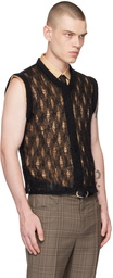 Ernest W. Baker Black V-Neck Vest