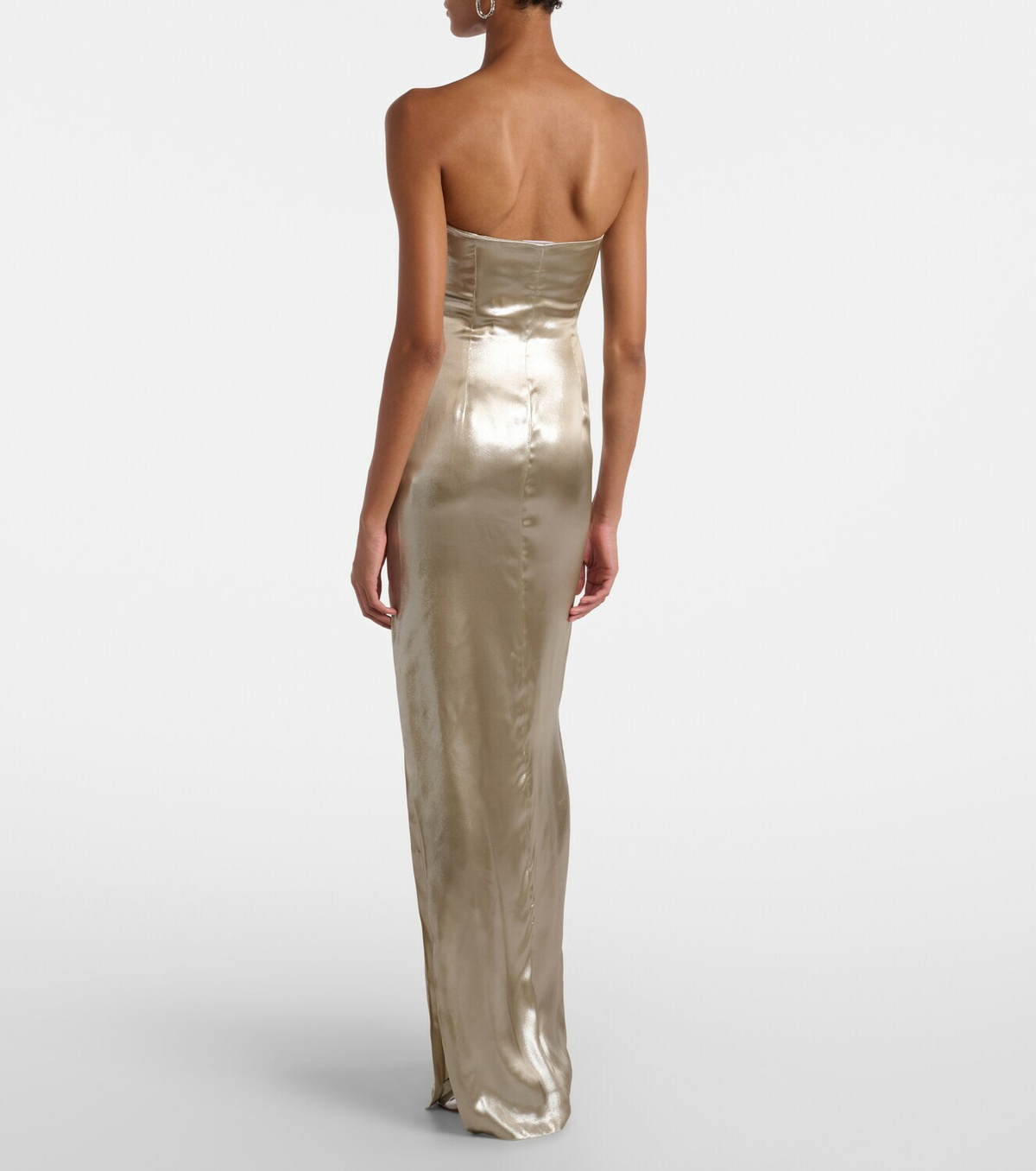Galvan Strapless satin bustier gown