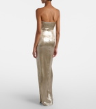 Galvan Strapless satin bustier gown
