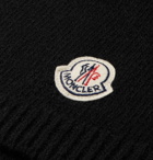 Moncler - Logo-Appliquéd Virgin Wool Scarf - Men - Black