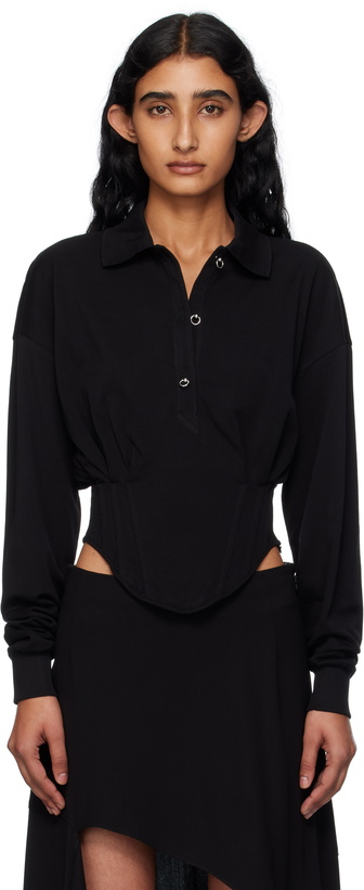 Photo: Mugler Black Corseted Polo