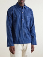 Drake's - Striped Cotton Polo Shirt - Blue