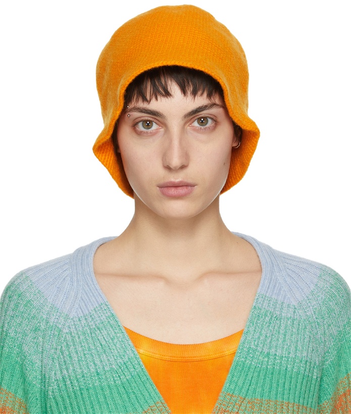 Photo: The Elder Statesman Orange Crochet Bucket Hat