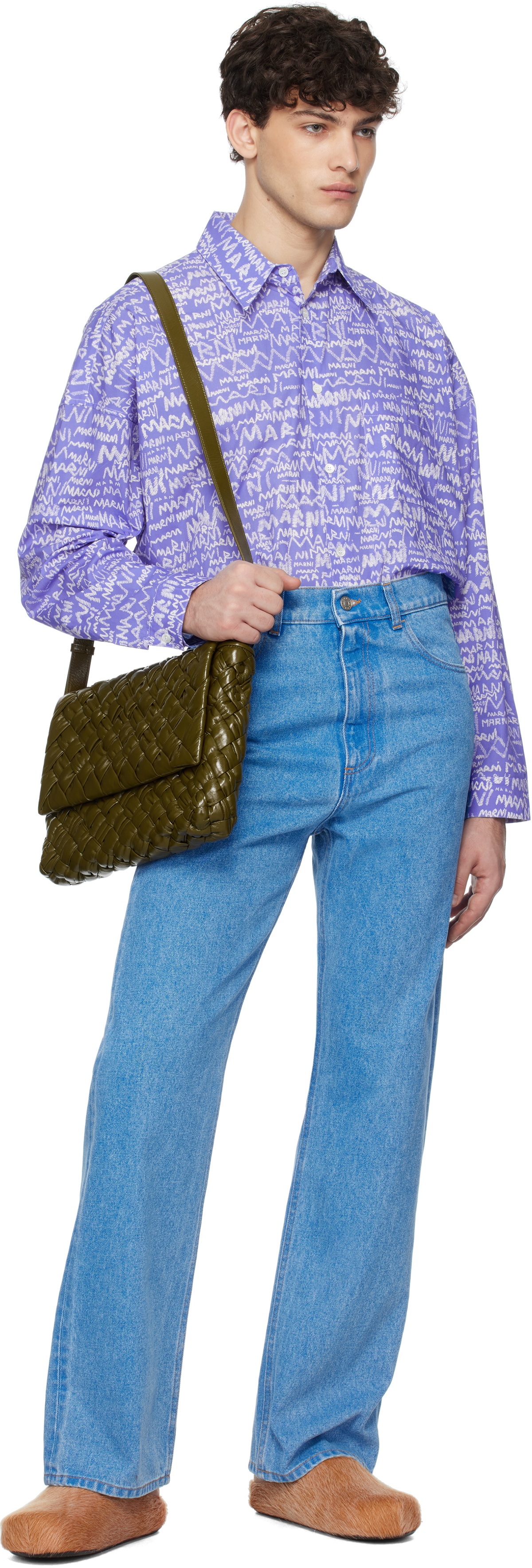 Marni Blue Organic Wide-Leg Jeans Marni