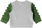 Stella McCartney Baby Gray & Green Double Gecko Sweatshirt