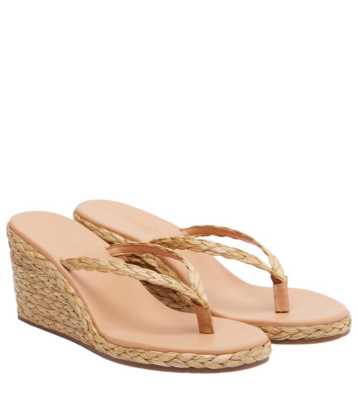 Photo: Ancient Greek Sandals Etheria raffia wedge thong sandals