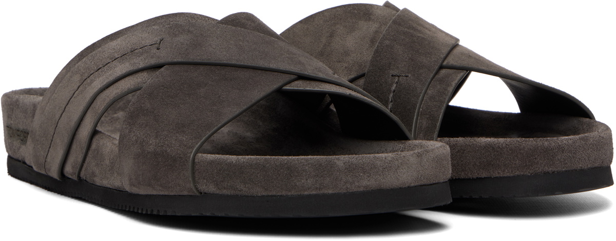 TOM FORD Gray Suede Wicklow Slides