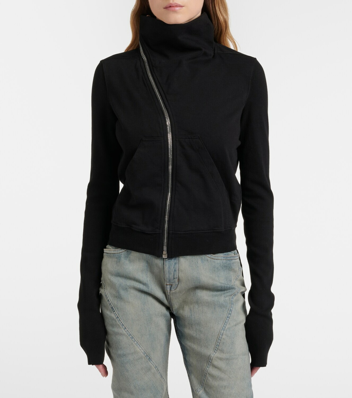 Rick Owens Belted cotton jersey sweatshirt
