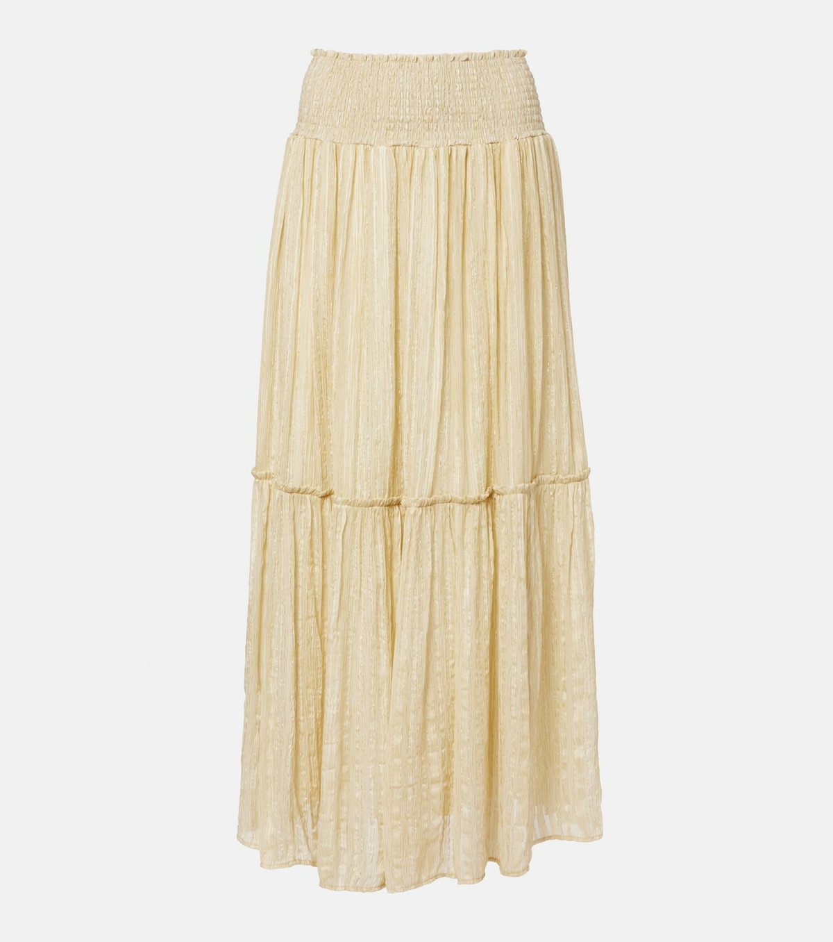 Xu Zhi Gathered striped silk-blend maxi skirt