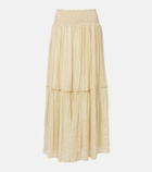 Xu Zhi Gathered striped silk-blend maxi skirt