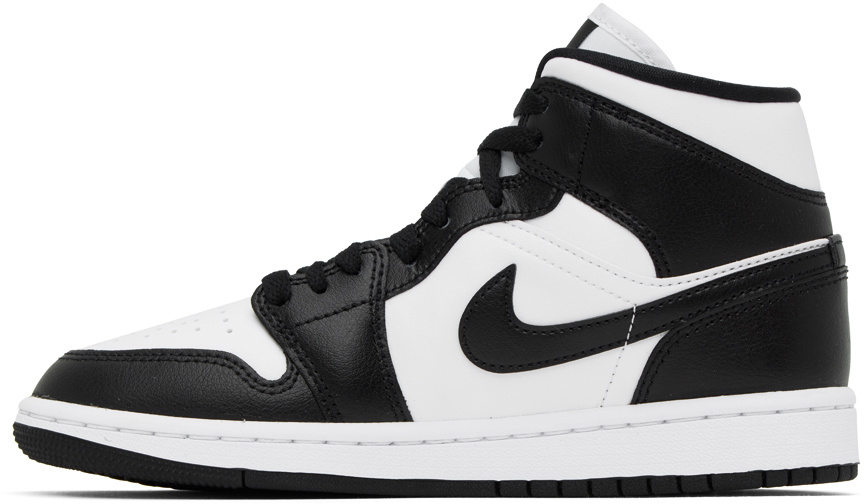 Nike Jordan Black & White Air Jordan 1 Mid Sneakers Nike Jordan Brand